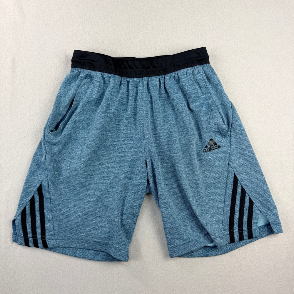 Adidas Mens Axis 2.0 Aeroready Athletic Shorts Blue Heather Black Stripe Sz S